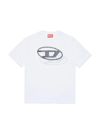 Diesel T-shirt bambino manica corta con logo bianco