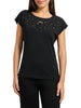 Yes Zee T-shirt manica corta con strass nero