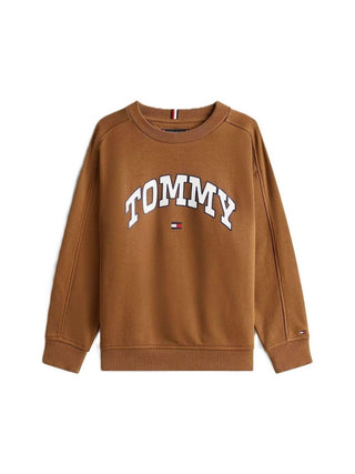 Tommy Hilfiger felpa Varsity con logo marrone KB0KB09899 GVP Tommy Hilfiger