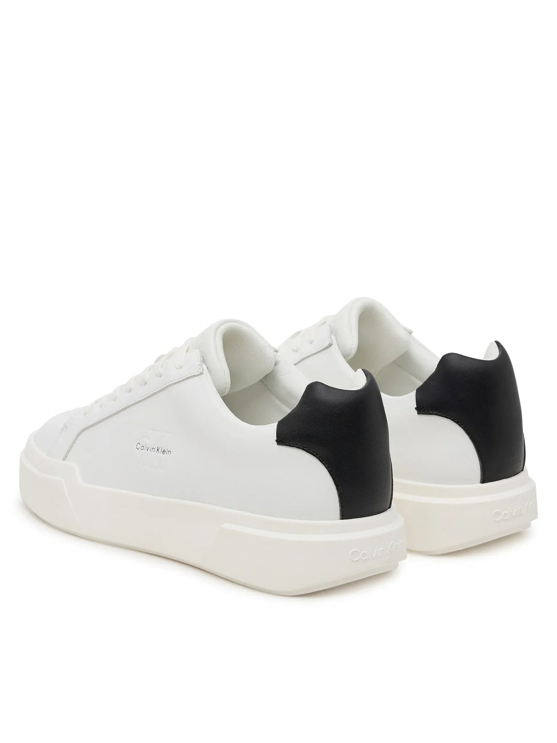 Calvin Klein sneakers uomo in pelle con logo bianco