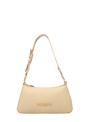 Love Moschino borsa a spalla in ecopelle martellata beige chiaro