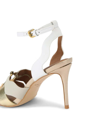 Kurt Geiger sandali alti Sun Wave con fascette beige oro