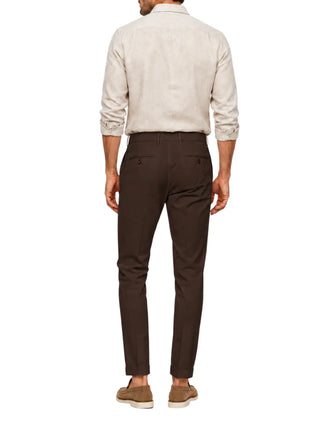 Le Braghe pantaloni uomo capri slim marrone