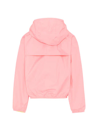 K-Way giubbino reversibile bambina con cappuccio rosa giallo