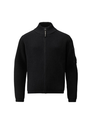 C.P. Company maglia bambino a costine con zip nero CUW00G-LHE76 60100 C.P. COMPANY U16 