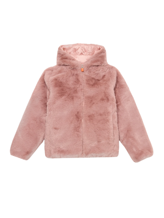 Save the Duck pelliccia ecologica reversibile bambina con cappuccio rosa J33540G-FURY21 80007 SAVE THE DUCK 