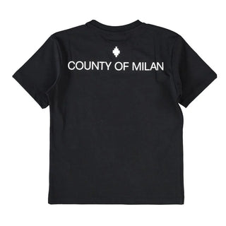 County of Milan T-shirt bambino manica corta con stampe nero S6CMJBTH052 110 COUNTY OF MILAN KIDS