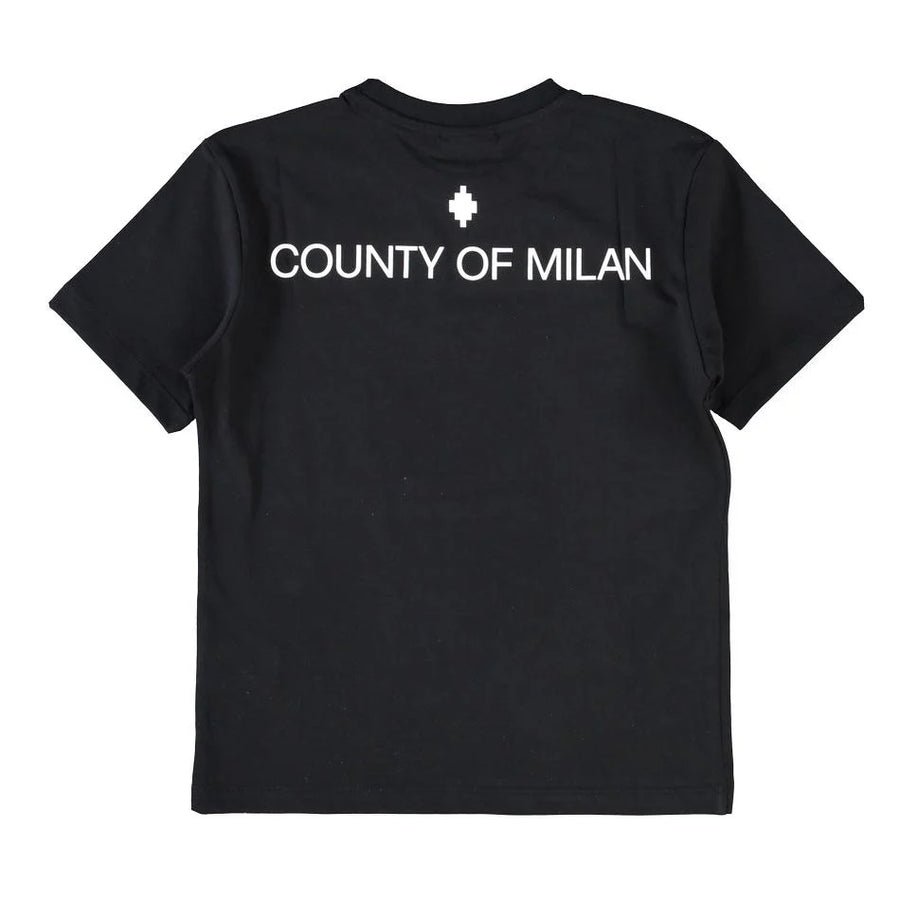 County of Milan T-shirt bambino manica corta con stampe nero