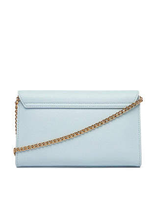 Love Moschino borsa a tracolla in ecopelle martellata celeste
