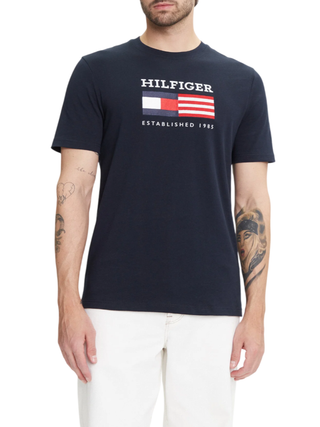 Tommy Hilfiger T-shirt manica corta con logo blu MW0MW39843 DW5 Tommy Hilfiger 