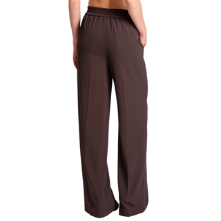 Vicolo pantaloni palazzo in tessuto fluido marrone TF0360 MARRONE VICOLO 