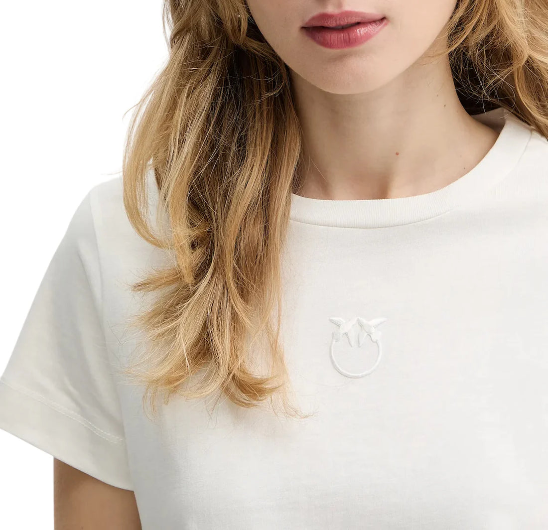 Pinko T-shirt donna Bussolotto manica corta bianco