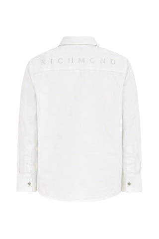 John Richmond camicia manica lunga bambino con logo bianco