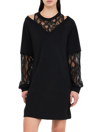 Liu Jo abito in felpa con pizzo nero TF5014J4523 03N66 LIU JO 