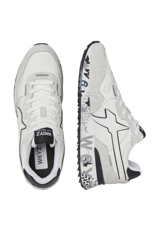 W6yz sneakers uomo Yak in suede e tessuto bianco