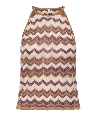 Only top all'americana in fantasia chevron lurex multicolor