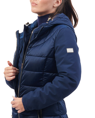 Yes Zee piumino lungo imbottito trapuntato blu O045-M800 0710 YES-ZEE 