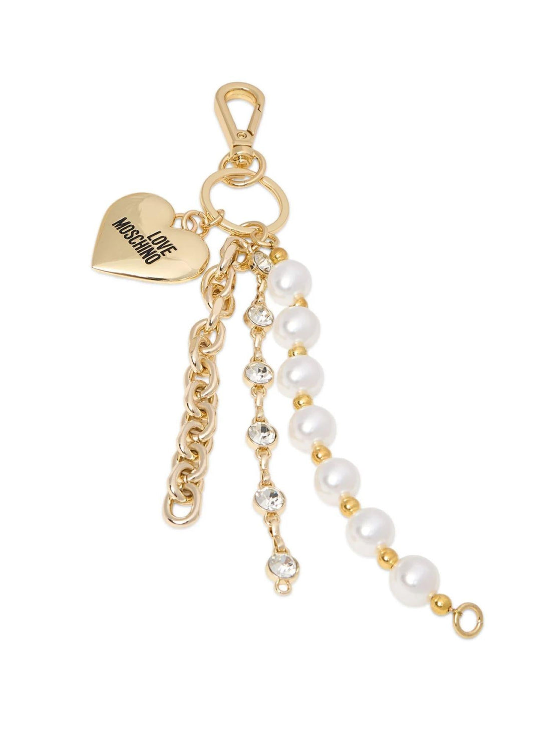Love Moschino portachiavi con applicazioni gioiello oro