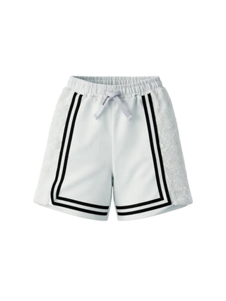 Disclaimer bermuda bambina con pizzo bianco