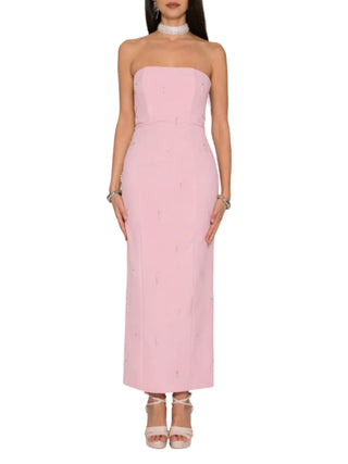 pearly dress lungo fascia applic/perle+1strass