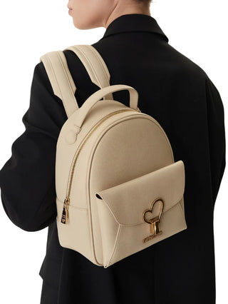 Love Moschino zaino donna in ecopelle con tasca beige chiaro