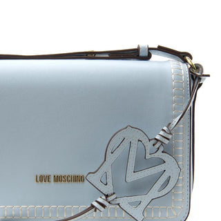 Love Moschino borsa a spalla in ecopelle celeste