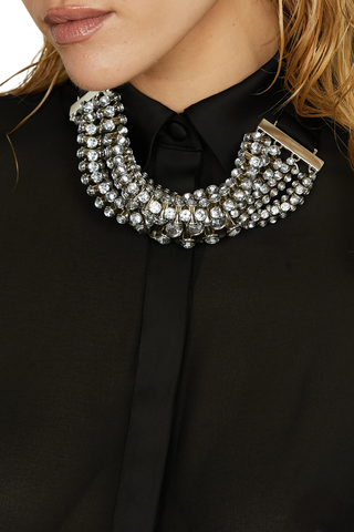 Relish camicia Vulec in georgette trasparente nero VULEC 1199 RELISH