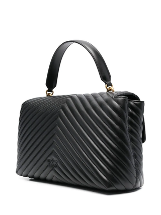 Pinko borsa Love Lady Puff Big Classic in pelle chevron nero oro 100042-A0GK Z99Q PINKO 