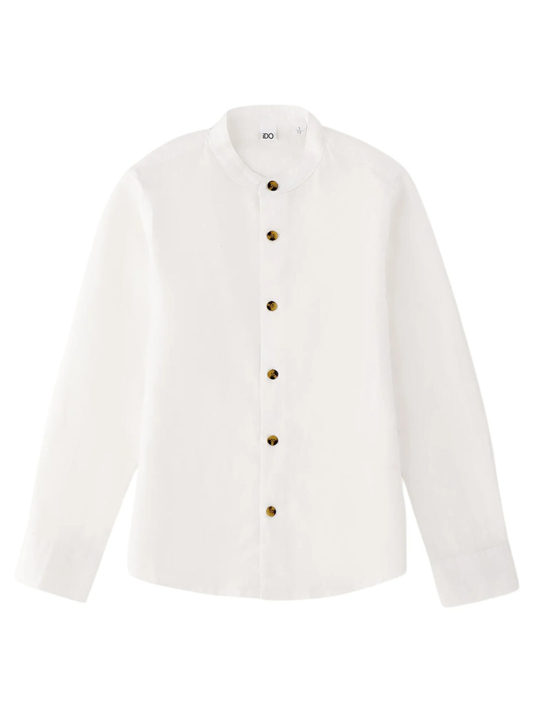 iDo camicia alla coreana misto lino bambino bianco