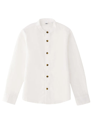 iDo camicia alla coreana misto lino bambino bianco