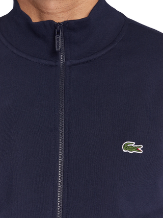 Lacoste felpa con zip in cotone felpato blu SH9622 166 LACOSTE
