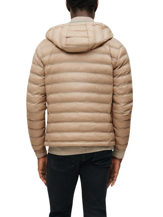 Blauer giubbino imbottitto uomo con cappuccio Charles beige