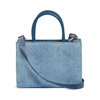 Diesel borsa in denim con logo lavaggio blu