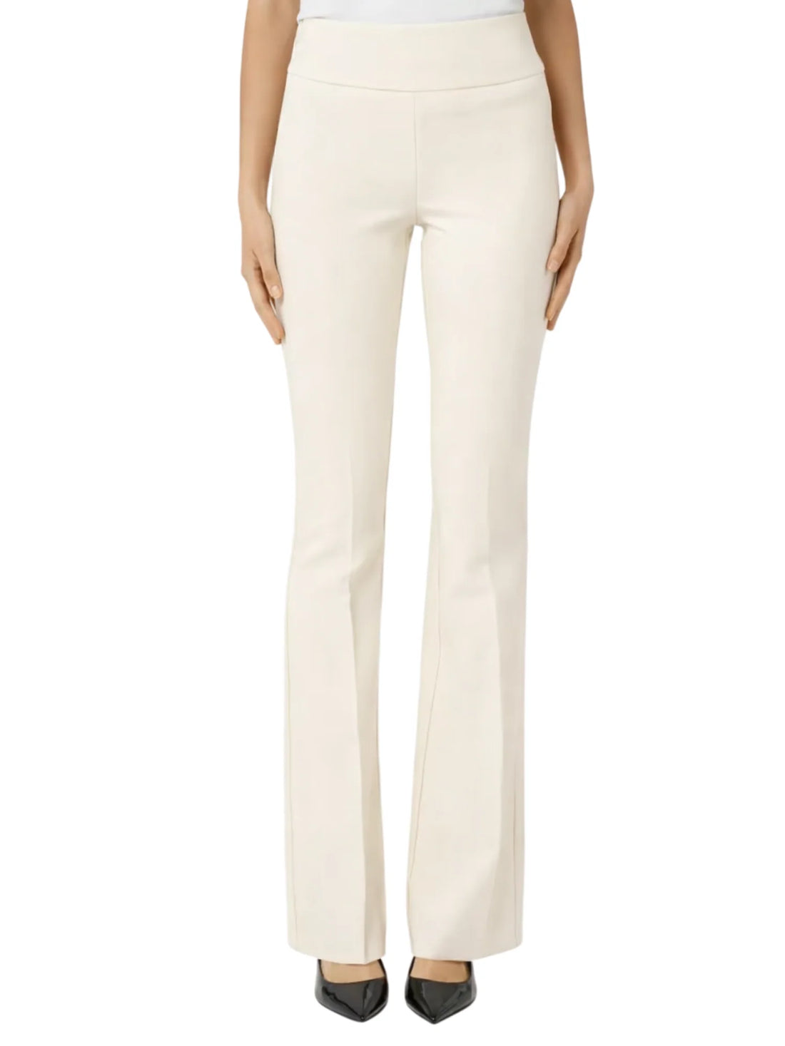 Sandro Ferrone pantaloni a zampa vita alta panna