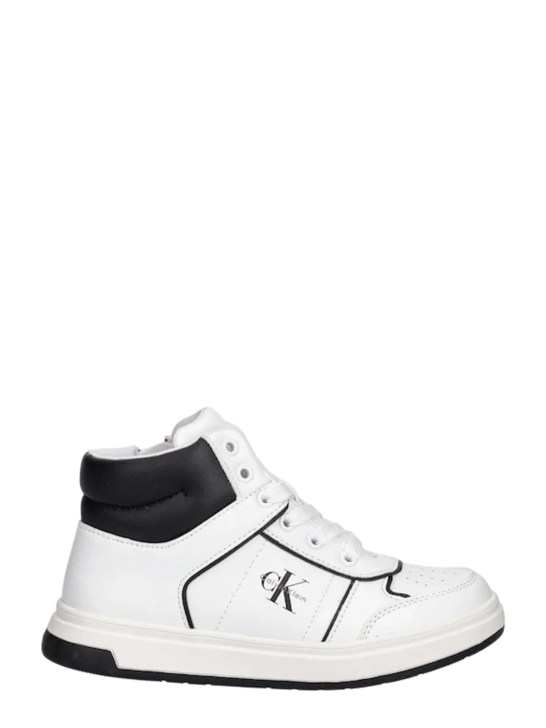 Calvin Klein Jeans sneakers alte bambino in ecopelle bianco