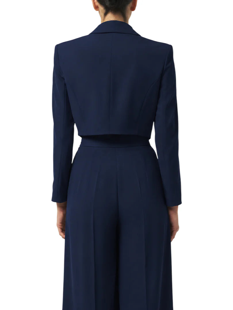 Silence giacca blazer crop donna Charme blu