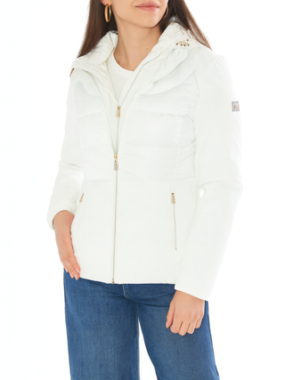 Yes Zee giubbino imbottito corto con cappuccio avorio J045-M800 0157 YES-ZEE 