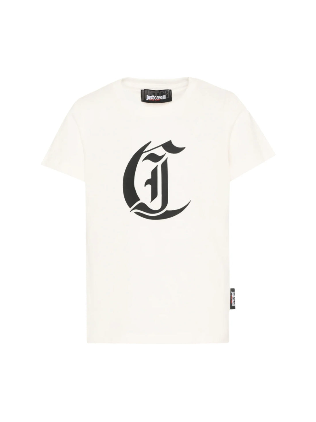 Just Cavalli T-shirt unisex bambino con logo panna