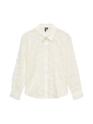 Vero Moda camicia donna in organza trama floreale panna
