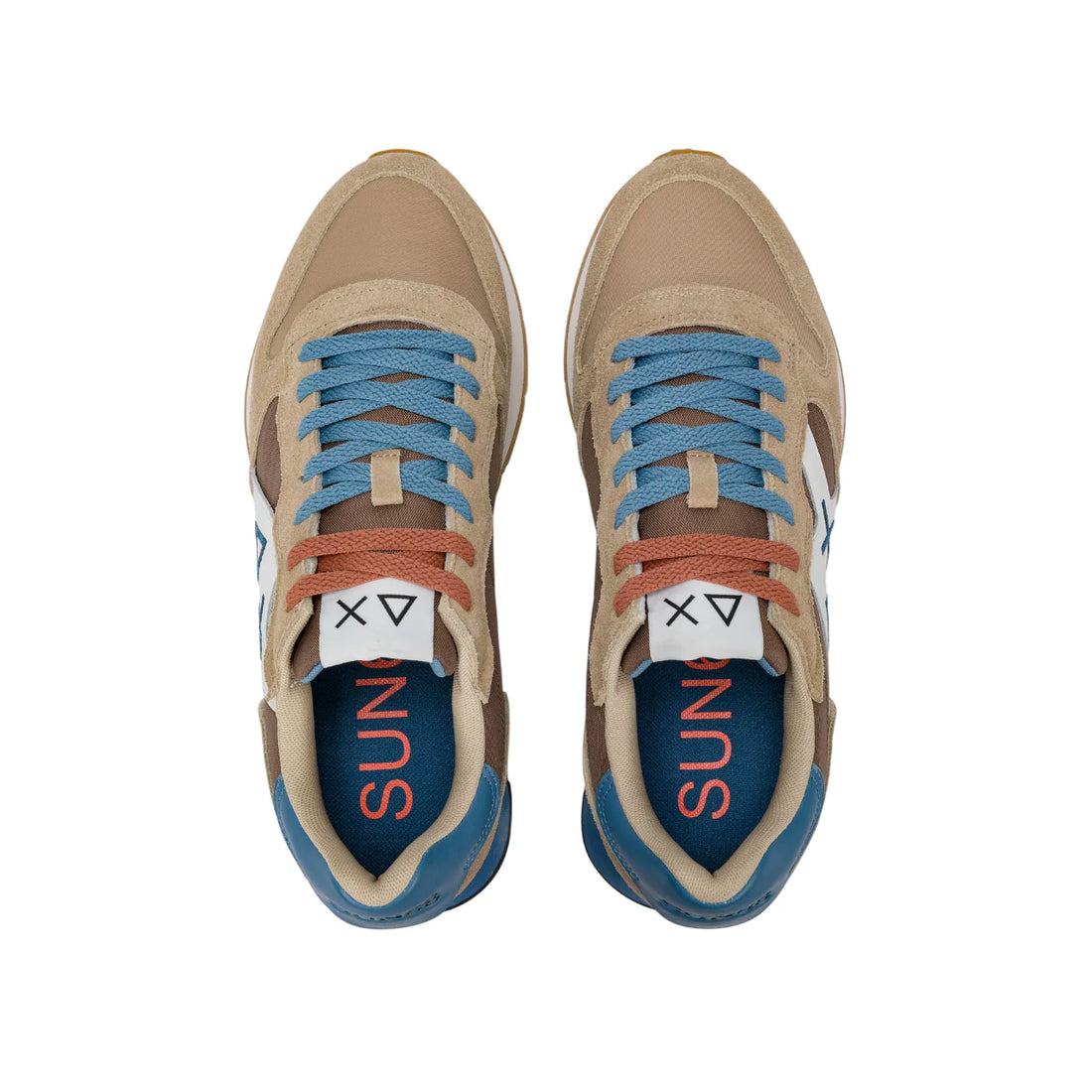 Sun68 sneakers uomo Jaki 2.0 bicolor beige blu