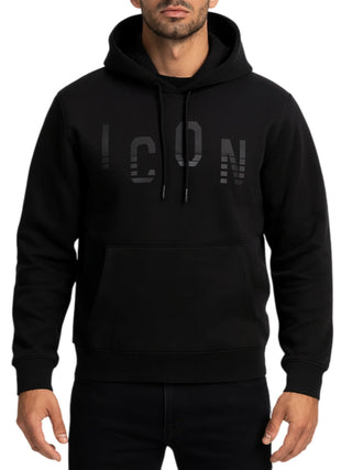 Icon felpa uomo con cappuccio nero