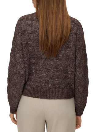 Vero Moda maglia dolcevita a trecce melange marrone 10331875 CHOCOLATE TORTE-W.MELANGE VERO MODA