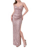 Silence abito lungo Radiant con paillettes rosa gold