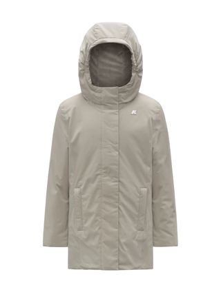 K-Way piumino lungo con cappuccio Denise beige K41383W B2X K-WAY 