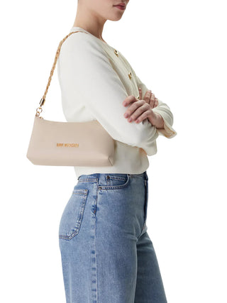 Love Moschino borsa in ecopelle con manico gioiello ecrù