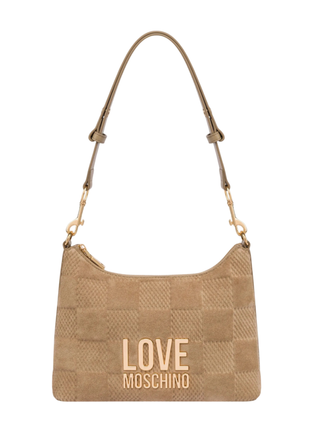 Love Moschino borsa a spalla in suede tortora JC4125PP0N-KB1 10A MOSCHINO LOVE 