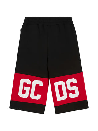 Gcds bermuda unisex con banda iconica nero rosso
