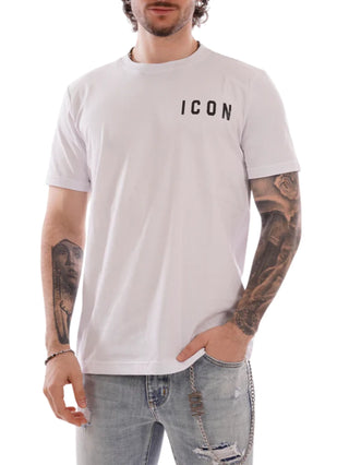 Icon T-shirt uomo manica corta con logo bianco