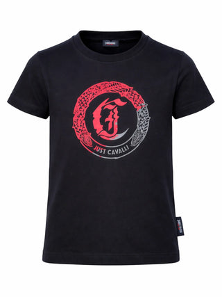 Just Cavalli T-shirt manica corta neonato con logo nero