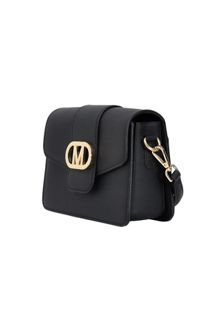 Marc Ellis borsa in ecopelle saffiano Flat Kourtney nero FLAT KOURTNEY BLACK-LIGHT GOLD MARC ELLIS 